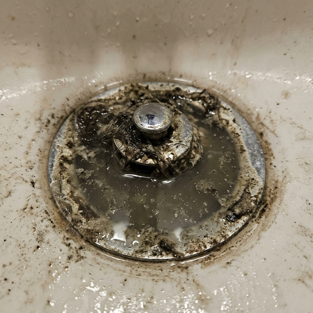 Clogged drain before repair - escondido plumbing